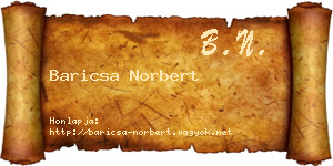 Baricsa Norbert névjegykártya