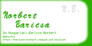 norbert baricsa business card